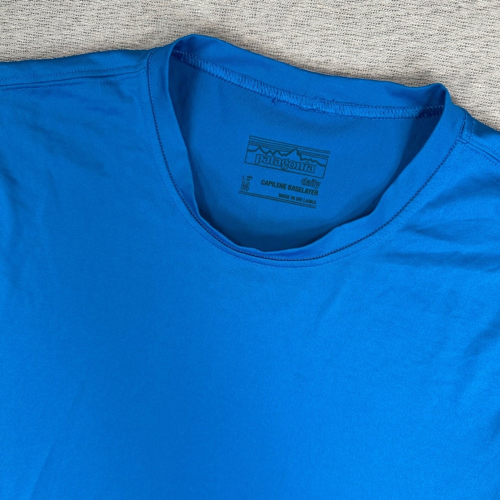 Patagonia Capilene Daily Baselayer Shirt Mens M Blue Outdoors Hiking Quick Dry